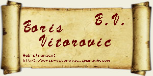 Boris Vitorović vizit kartica